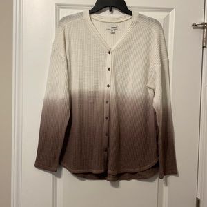 Ombré Button Down Sweater Top